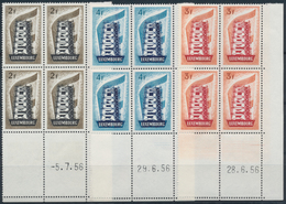 Luxemburg: 1956, Europa-CEPT, Blocks Of Four With Sheet And Corner Margin With Printing Data, Mint N - Altri & Non Classificati