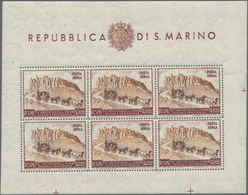 San Marino: 1949/1951, 75th Anniversary Of UPU, Specialised Assortment Incl. Four Mini Sheets (Miche - Lettres & Documents