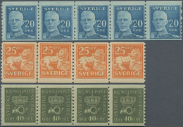 Schweden: 1920-36 Group Of 39 Mint Stamps, With Singles Perforated Two Or Four Sides And Six Stripes - Nuevos