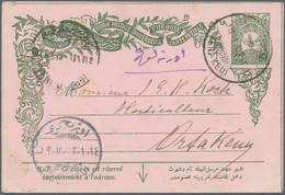 Türkei: 1892/1912, Group Of Eight Used Cards (ppc Resp. Stationeries), Incl. Two German P.O., Mainly - Usados