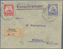 Deutsch-Südwestafrika: 1902/1907, Duett Mit Einschreibebriefen, Jeweils Frankiert Mit 10 Pf U. 20 Pf - Duits-Zuidwest-Afrika