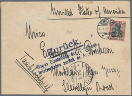 Deutschland: 1912/1954, Lot Von Sechs Briefen Und Karten, Dabei Flugpost Rhein/Main 1912 Bildkarte " - Verzamelingen