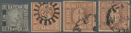 Bayern - Marken Und Briefe: 1849/1911, Gestempeltes Und Ungebrauchtes Lot Auf Steckkarten, Dabei MiN - Autres & Non Classés