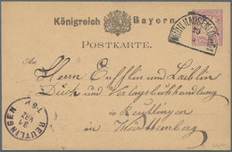 Bayern - Ganzsachen: 1880/84 Ca. 854 Gebrauchte Ganzsachenkarten, Viele Verschiedene Orte, Fundgrube - Sonstige & Ohne Zuordnung