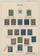 Sachsen - Marken Und Briefe: 1851 - 1857, 18 Frühe Marken, Je Gestempelt, Teils Geprüft Auf Albumbla - Sachsen