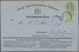 Württemberg - Ganzsachen: 1870-1875, Kollektion Mit 76 Karten Gebraucht Und Ungebraucht, Dabei Besse - Other & Unclassified