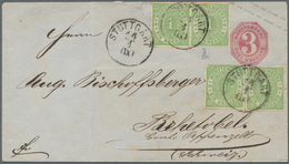 Württemberg - Ganzsachen: 1873/1875, Lot Von Vier Ganzsachenumschlägen In Die Schweiz: 3 Kr. Mit Auf - Autres & Non Classés