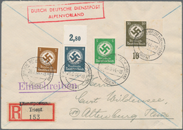 Deutsches Reich: 1943/1945, Deutsche Dienstpost Alpenvorland, Partie Mit 6 Belegen, Dabei Einschreib - Sammlungen