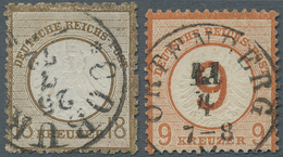 Deutsches Reich - Brustschild: 1872/1874, Lot Von Vier Marken: MiNr. 1 Auf Unkompletter Karte, 11 Mi - Colecciones