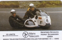 Isle Of Man, MAN 032, TT Racers 1990, Schauzu/Schneider, 2 Scans - Isle Of Man