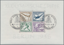 Deutsches Reich - 3. Reich: 1936-1937, Partie Mit 5 Blöcken, Dabei Olympiade Blockpaar Postfrisch (v - Oblitérés