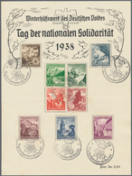 Deutsches Reich - 3. Reich: 1938/43, Partie Von 5 WHW-Gedenkblättern In Meist Guter Erhaltung, Eines - Used Stamps