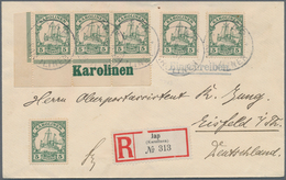 Deutsche Kolonien - Karolinen - Stempel: 1901/1912, Drei Ausstellungsseiten Mit Vier Briefen/Ganzsac - Islas Carolinas