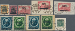Deutsche Abstimmungsgebiete: Saargebiet: 1920, Aufdruck-Ausgaben, Sauber Gestempelte Partie Auf Stec - Lettres & Documents