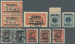 Memel: 1920/1923, Partie Mit 29 Postfrischen/ungebrauchten Und Gestempelten Marken, Meist Mit Aufdru - Klaipeda 1923