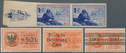 Deutsche Besetzung II. WK: 1941/1944, Partie Auf Verkaufskärtchen, Dabei Aufdruckabarten Litauen Und - Occupation 1938-45