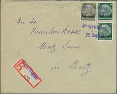 Dt. Besetzung II WK - Lothringen: 1940/44, Umfangreiche Stempelsammlung Von 225 Belegen Und Briefstü - Ocupación 1938 – 45