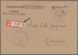 Feldpost 2. Weltkrieg: 1943/44, Kleine Sammlung Von 13 Feldpost-Einschreibebriefen (1x Ohne Poststem - Otros & Sin Clasificación