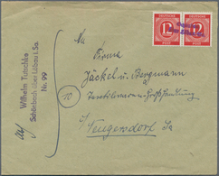 Sowjetische Zone: 1945/1946, Notstempel, Partie Mit 28 Briefen, Karten Und Ganzsachen, Meist Aus Dem - Autres & Non Classés
