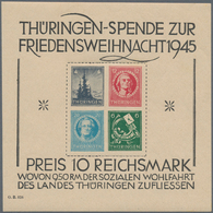 Sowjetische Zone - Thüringen: 1945/1946, Lot Von Vier Blocks: Bl. 1, Bl. 2 (2), Bl. 4, Je Postfrisch - Sonstige & Ohne Zuordnung