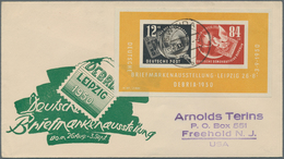 DDR: 1950, Lot Mit 9 DEBRIA-Blocks, Alle Meist Mit SST, Aber Auch Tagesstempel, 4 St. Lose, Einer Au - Colecciones