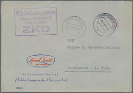 DDR: 1956/1963, Posten Mit über 90 Dienst- Und ZKD-Belegen Meist Mit Bezug Zur Textilindustrie So.z. - Colecciones