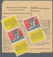 DDR: 1959/1990, BESONDERE VERWENDUNGEN, Partie Von Ca. 115 Frankierten Belegen Mit Paketkarten(-Stam - Colecciones