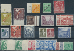 Berlin: 1948/1950, Postfrische Partie Von Mittleren Und Besseren Marken, Dabei 1 DM Und 2 DM Rotaufd - Unused Stamps