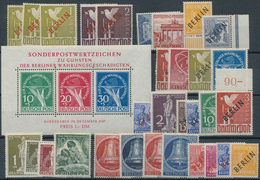 Berlin: 1948/1953, Saubere Ungebrauchte Partie Von Mittleren Und Besseren Ausgaben, Dabei Rotaufdruc - Unused Stamps