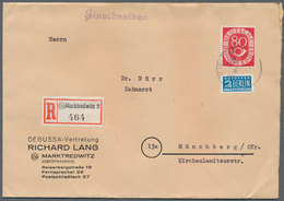 Bundesrepublik Deutschland: 1949/1960, Partie Von 33 Briefen/Karten Mit Dauerserien-Frankaturen Baut - Collections