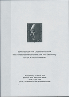 Bundesrepublik Deutschland: 1976/79, Partie Amtliche Schwarzdrucke Aus Jahrbüchern Wie Folgt: 1x SD - Sammlungen