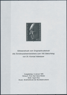 Bundesrepublik Deutschland: 1976/79, Partie Amtliche Schwarzdrucke Aus Jahrbüchern Wie Folgt: 1x SD - Collections