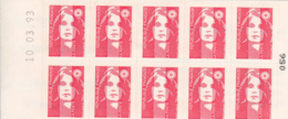 France 1993 MNH Sc 2347a Booklet Of 10 (2.50fr) Marianne Die Cut Self-adhesive - Modern : 1959-...