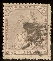 España Edifil 136 (º)  40 Céntimos Castaño  Corona Y Alegoría  1873  NL1557 - Used Stamps