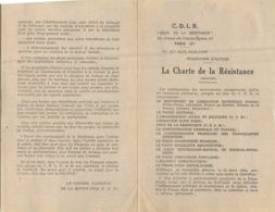 CEUX DE LA RESISTANCE LA CHARTE DE LA RESISTANCE  63 AV DES CHAMPS ELYSEES PARIS 8em - 1939-45