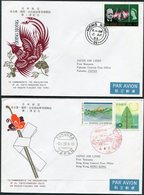 1966 Hong Kong / Japan. First Flight Covers (2). JAL Japan Air Lines. Hong Kong / Fukuoka - Cartas & Documentos