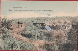 Belgisch Congo Belge Campement Dans Les Ruines De L'ancien Poste De Mifucho Afrique Africa (In Very Good Condition) - Belgian Congo