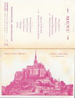 Publicité L'Hôtel Poulard Et Ses Dépendances, Mont Saint-Michel - Carte Double (l'Omelette Renommée De La Mère Poulard) - Publicité