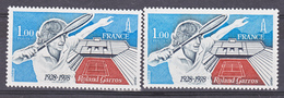 France 2012 Variétés Roland Garros Sur Fond Noir Et Normal  Neuf ** TB MNH Sin Charnela - Unused Stamps