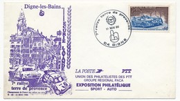 Cachet Temporaire "7eme Rallye Terre De Provence" 10 Mai 1986 - 04 DIGNE - Commemorative Postmarks