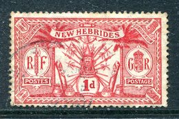 New Hebrides 1911 Weapons & Idols - 1d Red - Wmk. Crown CA - Used (SG 19) - Oblitérés