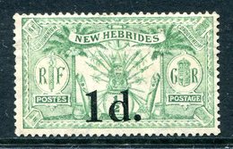 New Hebrides 1924 Weapons & Idols - Surcharges - 1d On ½d Green HM (SG 40) - Ungebraucht