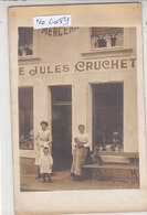 VIBRAYE : Devanture De L'Epicerie Jules CRUCHET - Superbe Carte Photo ! Commerce - Métier - Vibraye