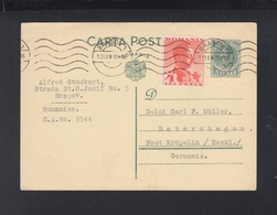 Romania Stationery Uprated 1939 Brasov - Lettres & Documents