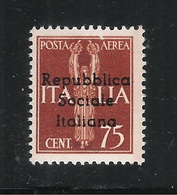 ITALIA R.S.I. - TERAMO - 1944: Valore Nuovo Stl Da 75 C. Di P.A. Con Soprastampa - In Ottime Condizioni. - Emissions Locales/autonomes