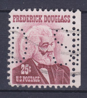 United States Perfin Perforé Lochung 'D S' 25c. Frederck Douglas (2 Scans) - Perfins