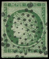 EMISSION DE 1849 - 2    15c. Vert, Voisin En Bas, Obl. ETOILE, TTB. C - 1849-1850 Cérès