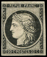 * EMISSION DE 1849 - 3a   20c. Noir Sur Blanc, Ch. Un Peu Forte, TB - 1849-1850 Ceres