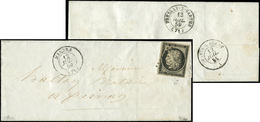 Let EMISSION DE 1849 - 3    20c. Noir Sur Jaune, Obl. PC 1851 S. LSC, Càd T15 MAMERS 12/7/59, RR, Superbe. C - 1849-1850 Cérès