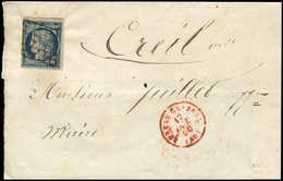 Let EMISSION DE 1849 - 4a   25c. Bleu Foncé Obl. GRILLE S. LSC, Càd Rouge BUREAU CENTRAL 17/10/50, TB - 1849-1850 Cérès